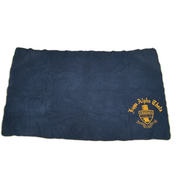 Kappa Alpha Theta Sorority Blanket Blue Size 35x56 Printed Graphic Logo